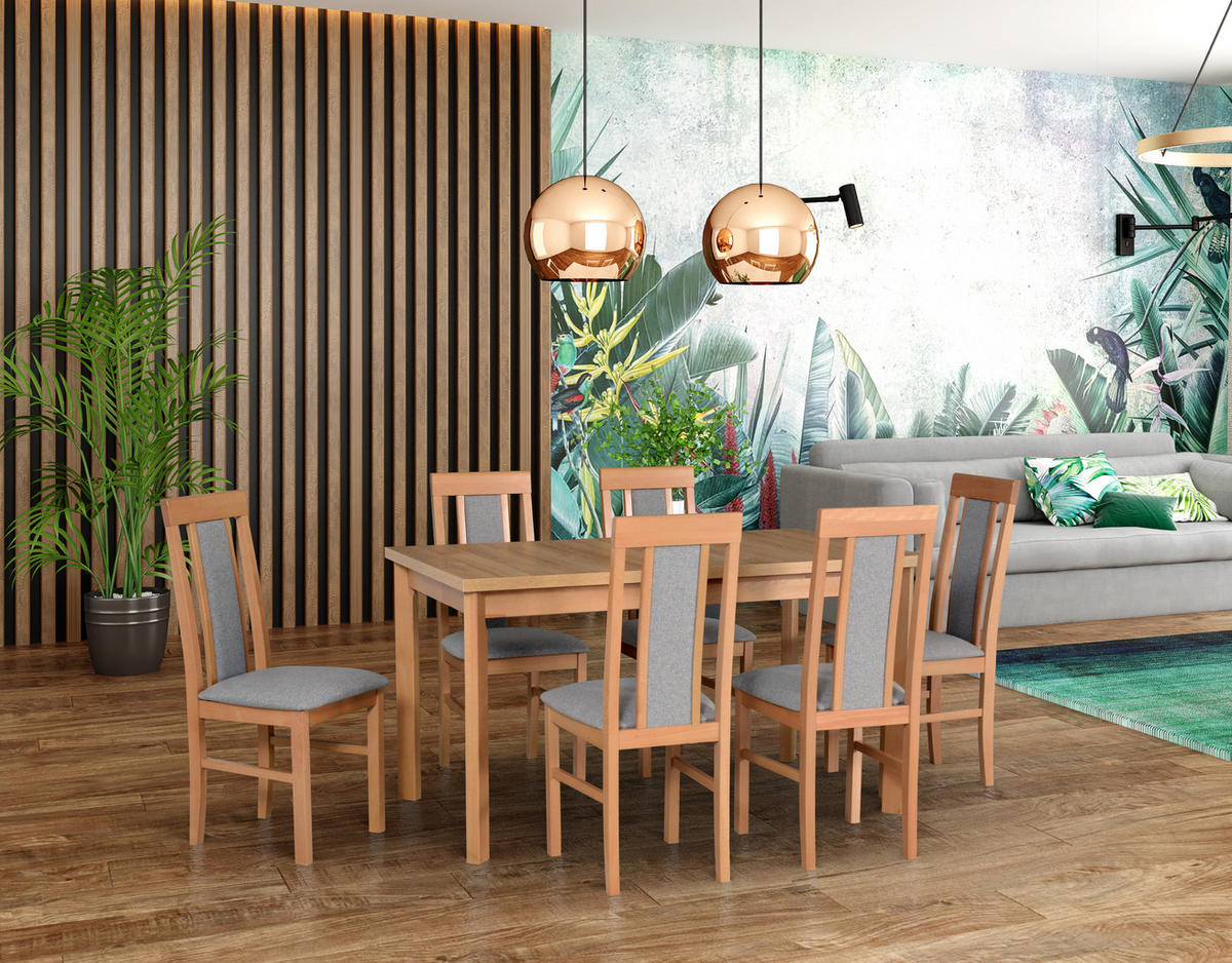 STUHL 2er Set Nilo 2, grandson - Beige/Titanfarben, Holz (43/94/40cm) - Leaf Design