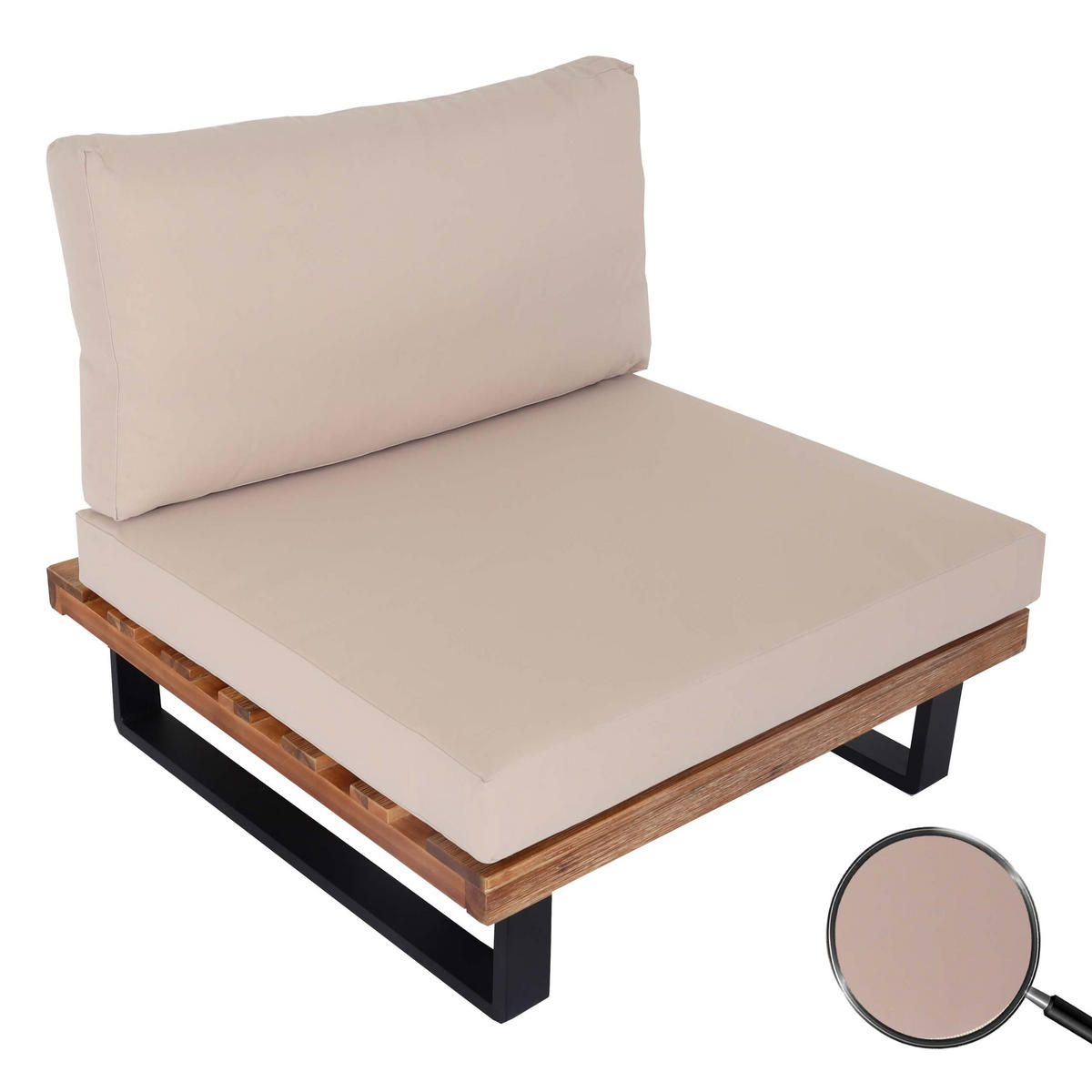 LOUNGESESSEL Garten Hellbraun Beige - Braun, Holz (82/75/82cm) - PROREGAL