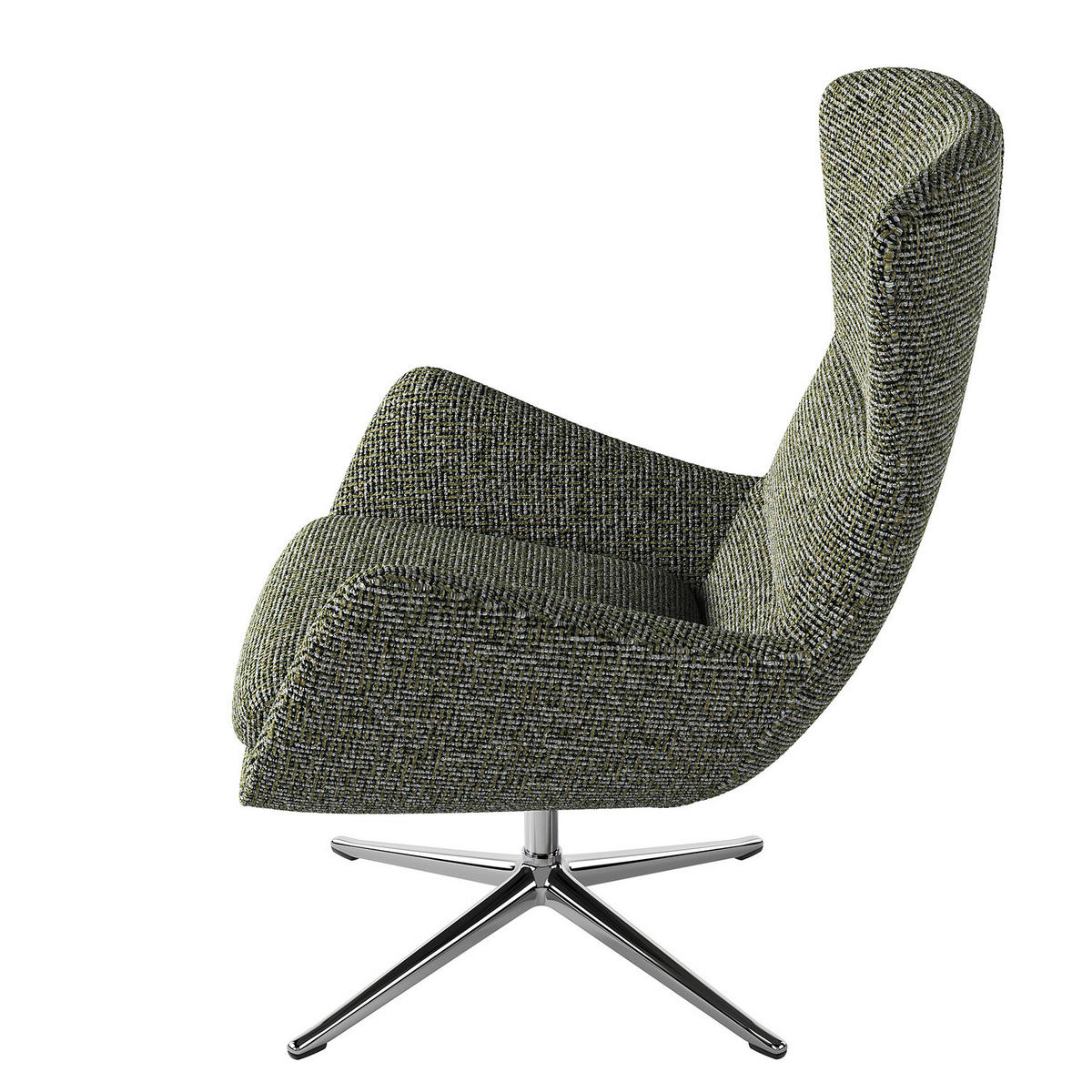 SESSEL mit Kreuzfuß - Chromfarben/Grün, Textil/Metall (84/99/96cm) - home24