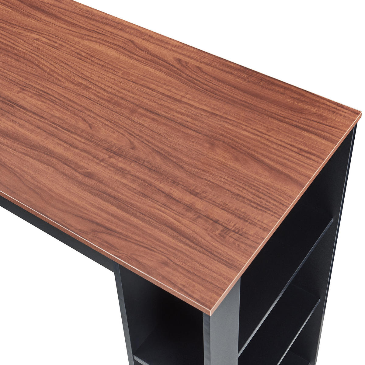 BAROVÝ STŮL Danderyd - černá/barva vlašského ořechu, kompozitní dřevo (60/120/105.5cm) - [en.casa]