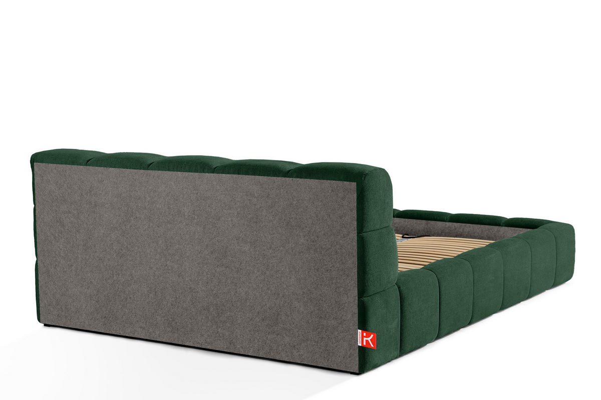 POLSTERBETT AERI 140/160/180/200 mit Rahmen und Bettkasten, dunkelgrün - Dunkelgrün, Holz/Holzwerkstoff (160/200cm) - KONSIMO®
