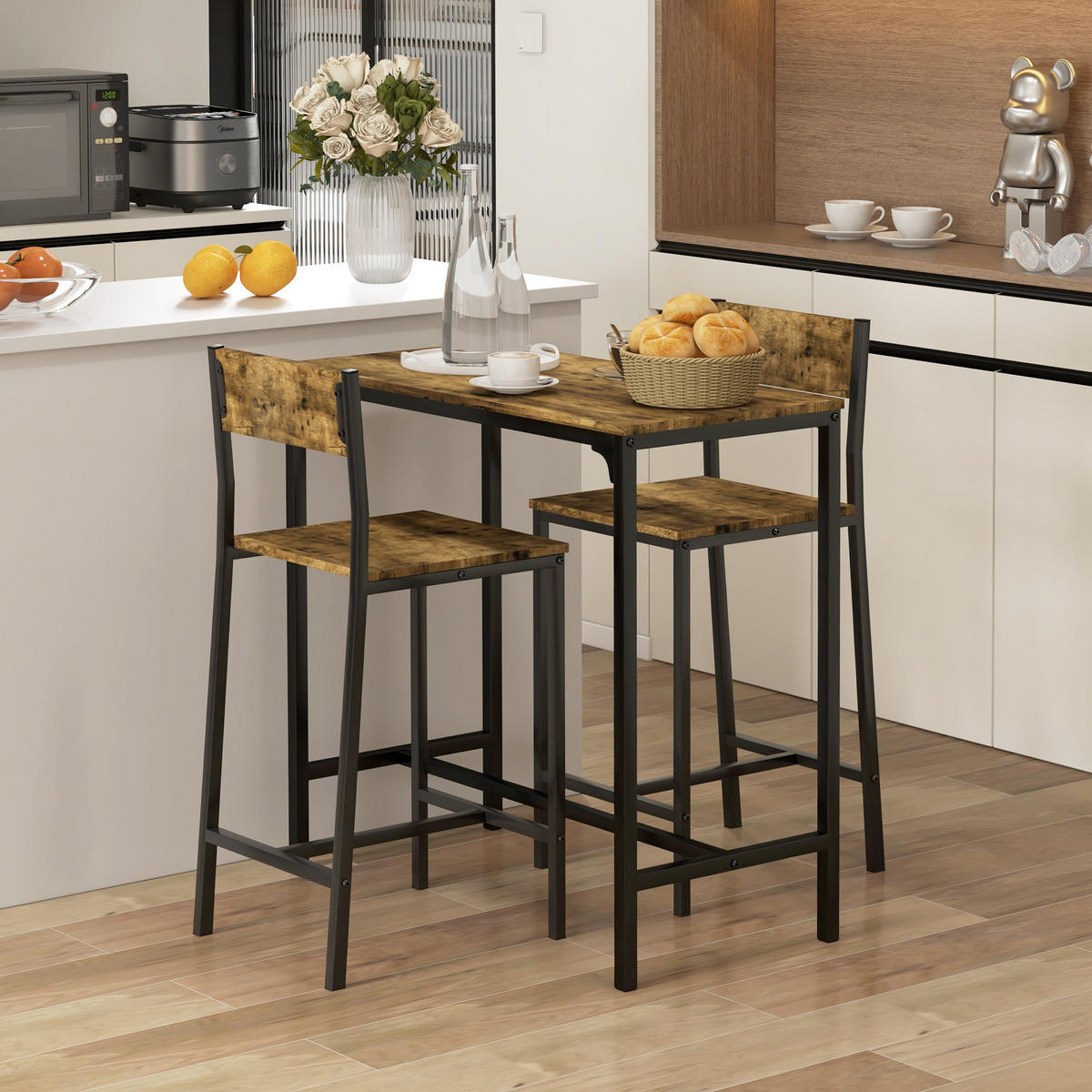 BAR-SET Rostfarben 89.0/45.0/87.0cm - Rostfarben, Holzwerkstoff (45/87/89cm)
