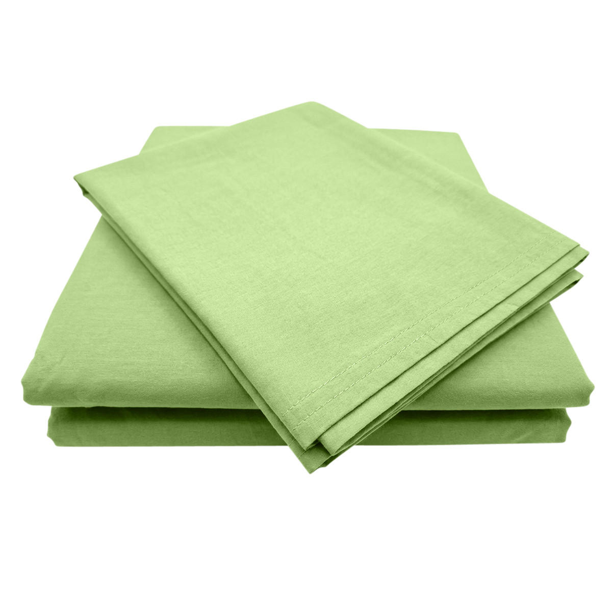 BETTWÄSCHE Stone Washed apfelgrün 155/220 cm 100% Baumwolle Used-Effekt mit Stehsaum - Hellgrün, Textil (155/220cm) - wometo