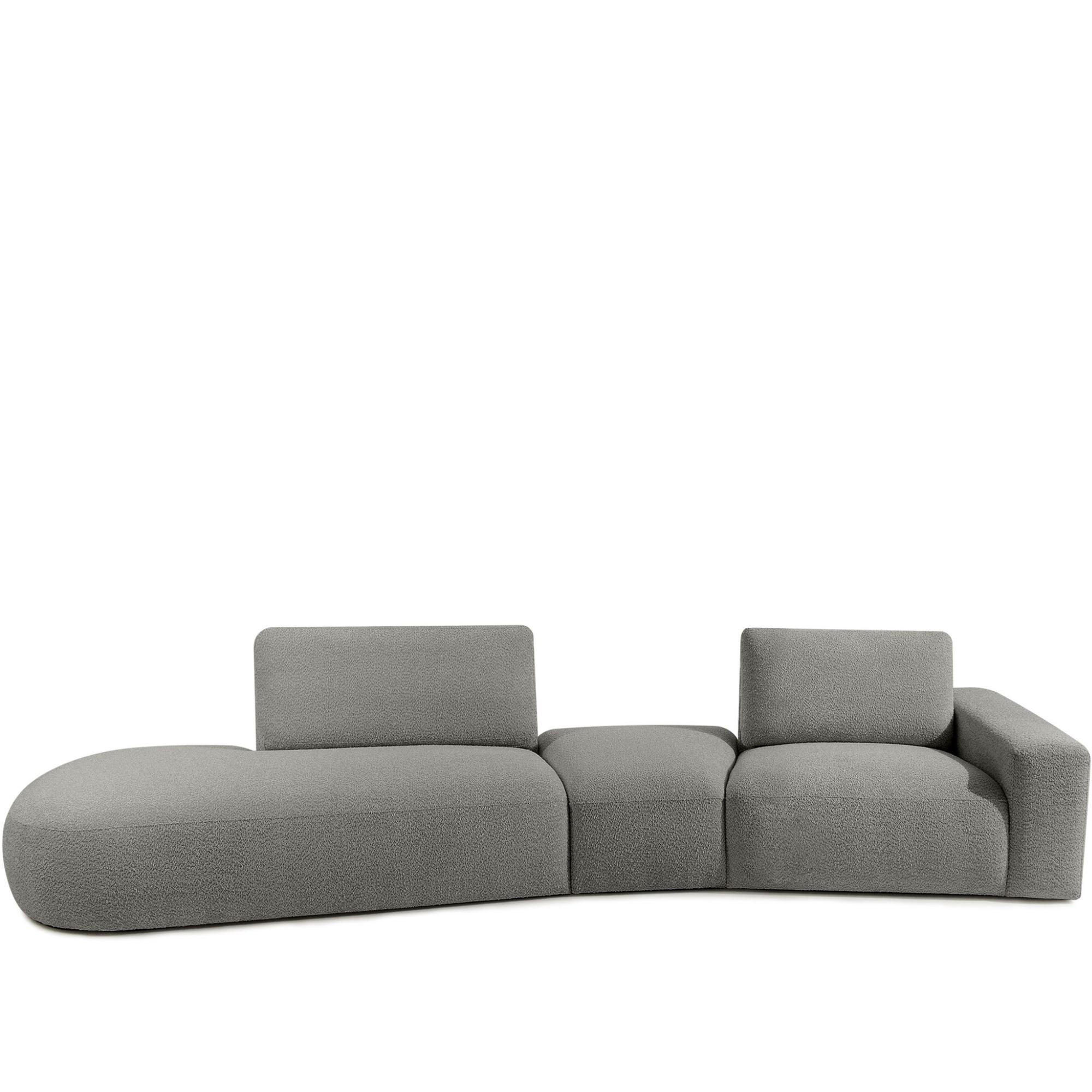 4-SITZER ECKSOFA ZUCCO Boucle links, Grau - Grau, Textil (350/84/105cm) - KONSIMO®