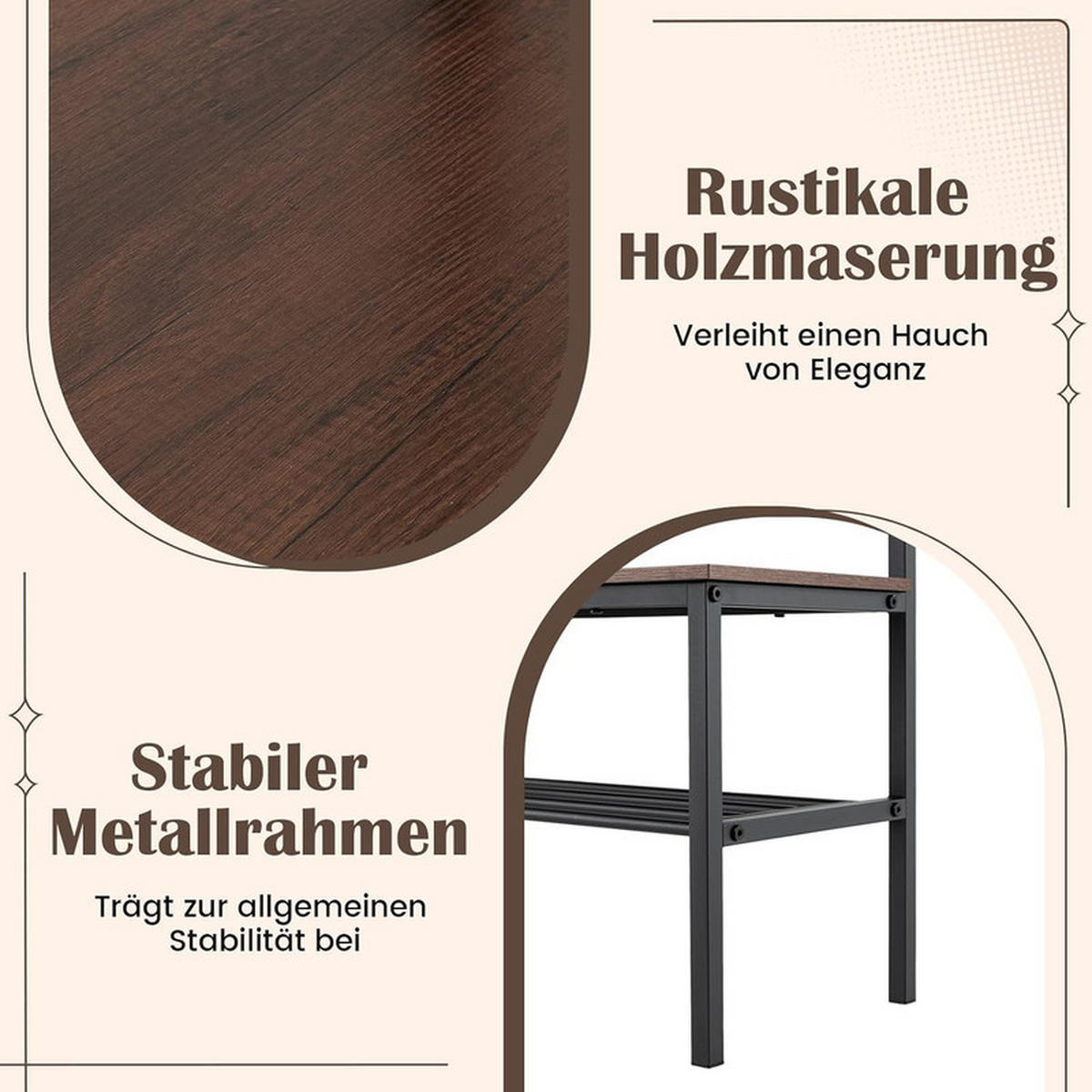 GARDEROBENSTÄNDER mit Haken schwarz - Schwarz, Metall (60/166/30cm) - COSTWAY