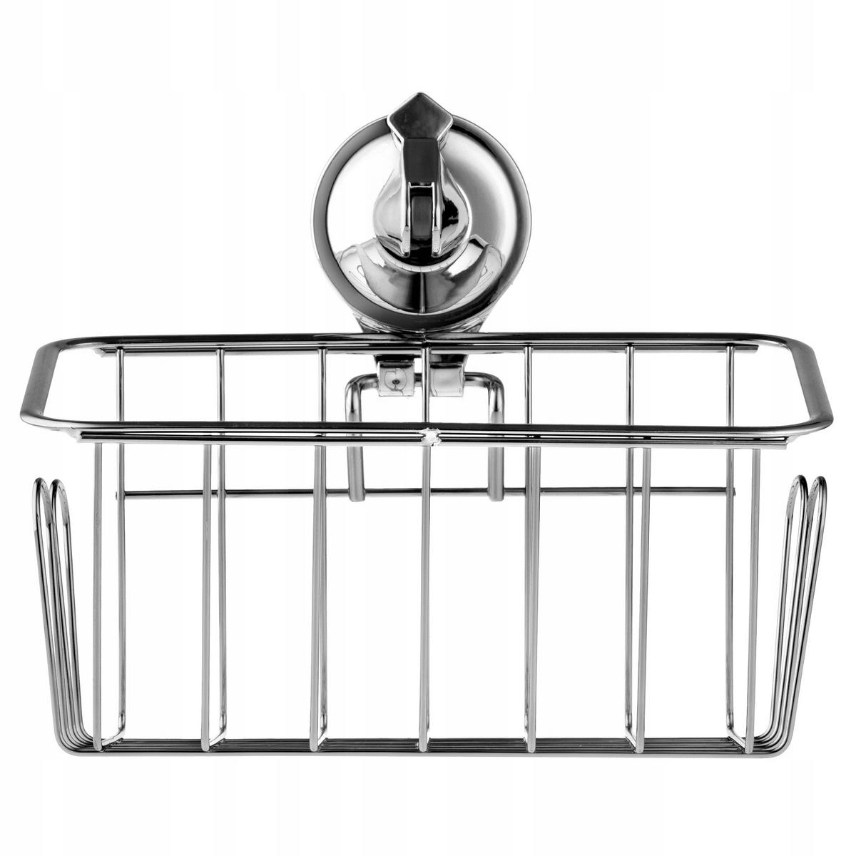 BADEZIMMERREGAL mit Saugnäpfen Torma 20 cm, silber - Silberfarben, Metall (10/18cm) - KADAX