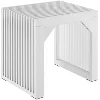 HOCKER Ribb, Belastbarkeit 350 kg, weiß - Weiß, Holz (45/43/35cm) - tectake