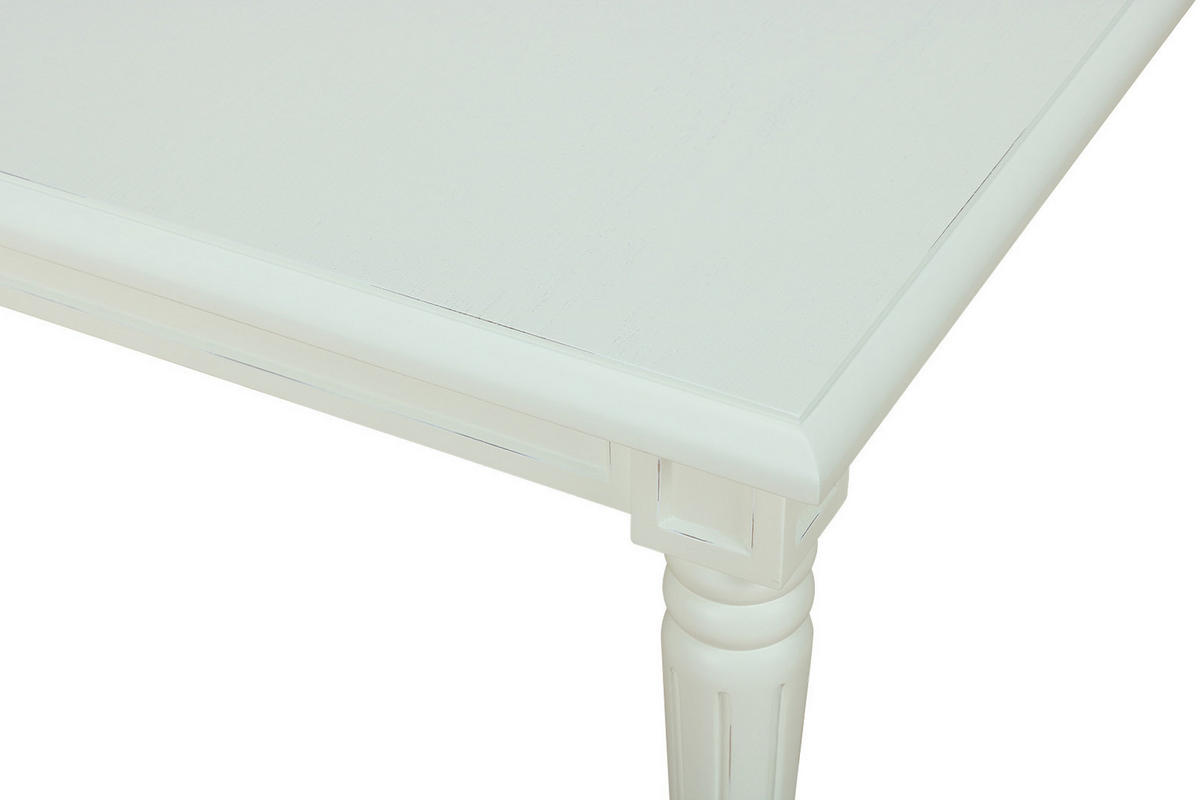 COUCHTISCH antik weiß, antik patiniert mit 2 Schubladen - Weiß, Holzwerkstoff (135/75/51cm) - ebuy24