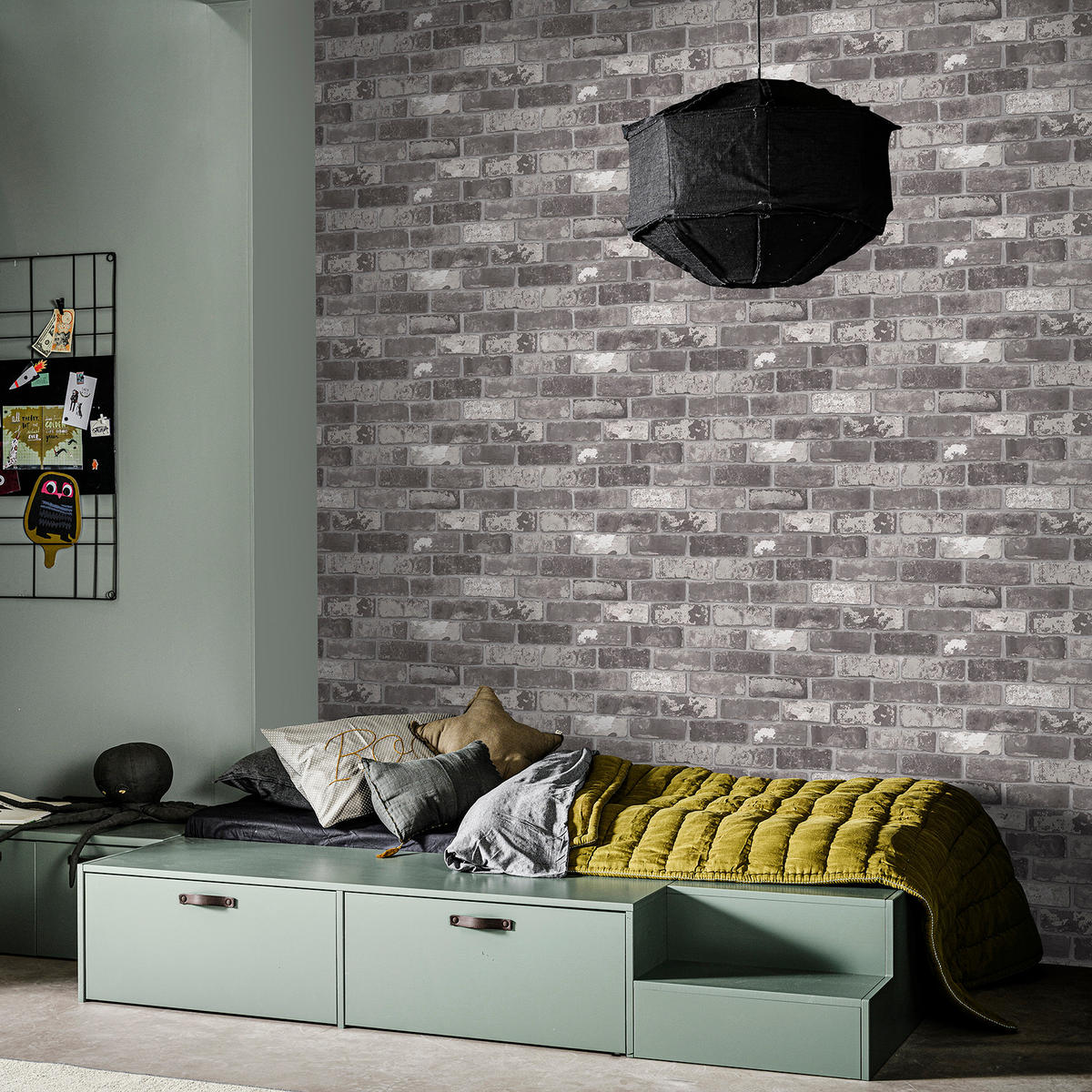 VLIESTAPETE Ziegel Grau - Grau, Papier/Kunststoff (53/1000cm) - Walldoctor