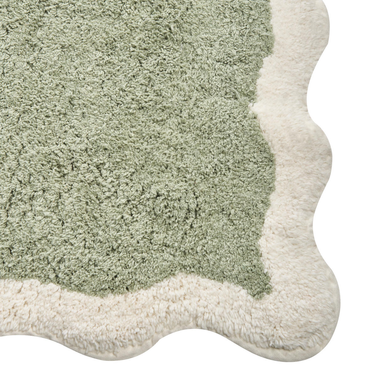 KOUPELNOVÁ PŘEDLOŽKA Zelená 60/90 cm Bavlna Nangal - zelená barva/béžová, textil (60/90cm) - Beliani