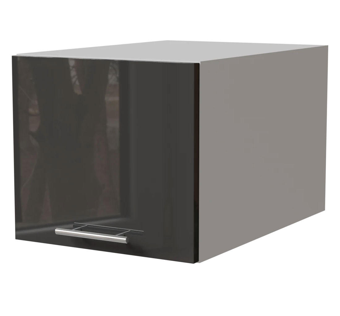 AUFSATZSCHRANK Essen W6B/40 Graphit Hochglanz / Weiß Matt 40 / 59 / 36cm - Graphitfarben/Weiß, Holz/Holzwerkstoff (40/59/36cm) - Feldmann-Wohnen