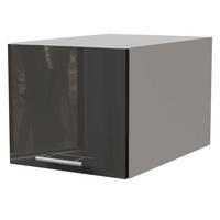 AUFSATZSCHRANK Essen W6B/40 Graphit Hochglanz / Weiß Matt 40 / 59 / 36cm - Graphitfarben/Weiß, Holz/Holzwerkstoff (40/59/36cm) - Feldmann-Wohnen