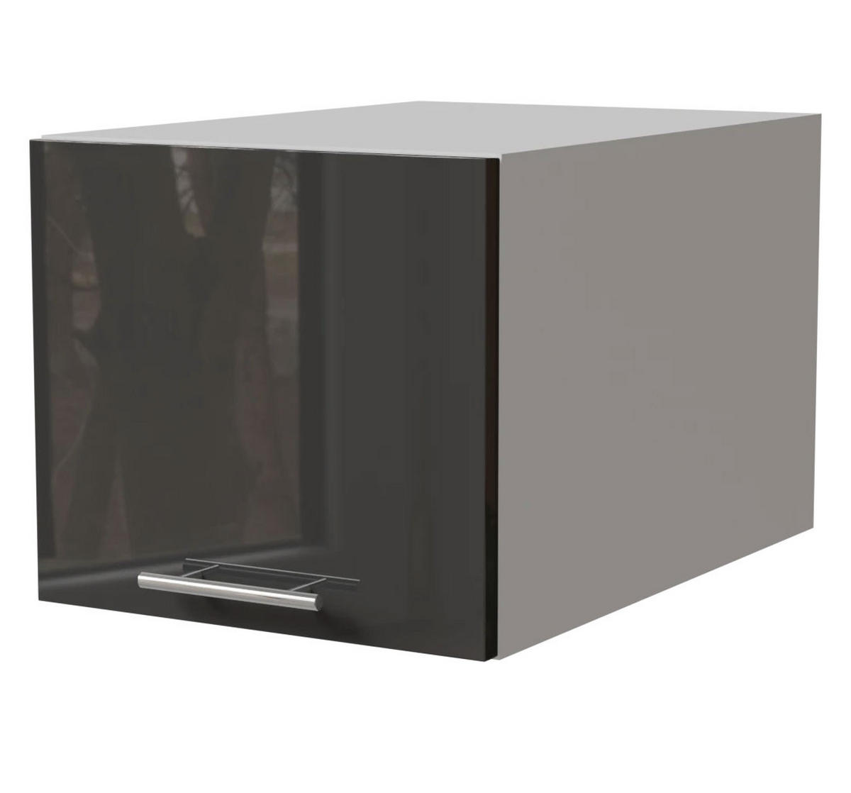 AUFSATZSCHRANK Essen W6B/40 Graphit Hochglanz / Weiß Matt 40 / 59 / 36cm - Graphitfarben/Weiß, Holz/Holzwerkstoff (40/59/36cm) - Feldmann-Wohnen