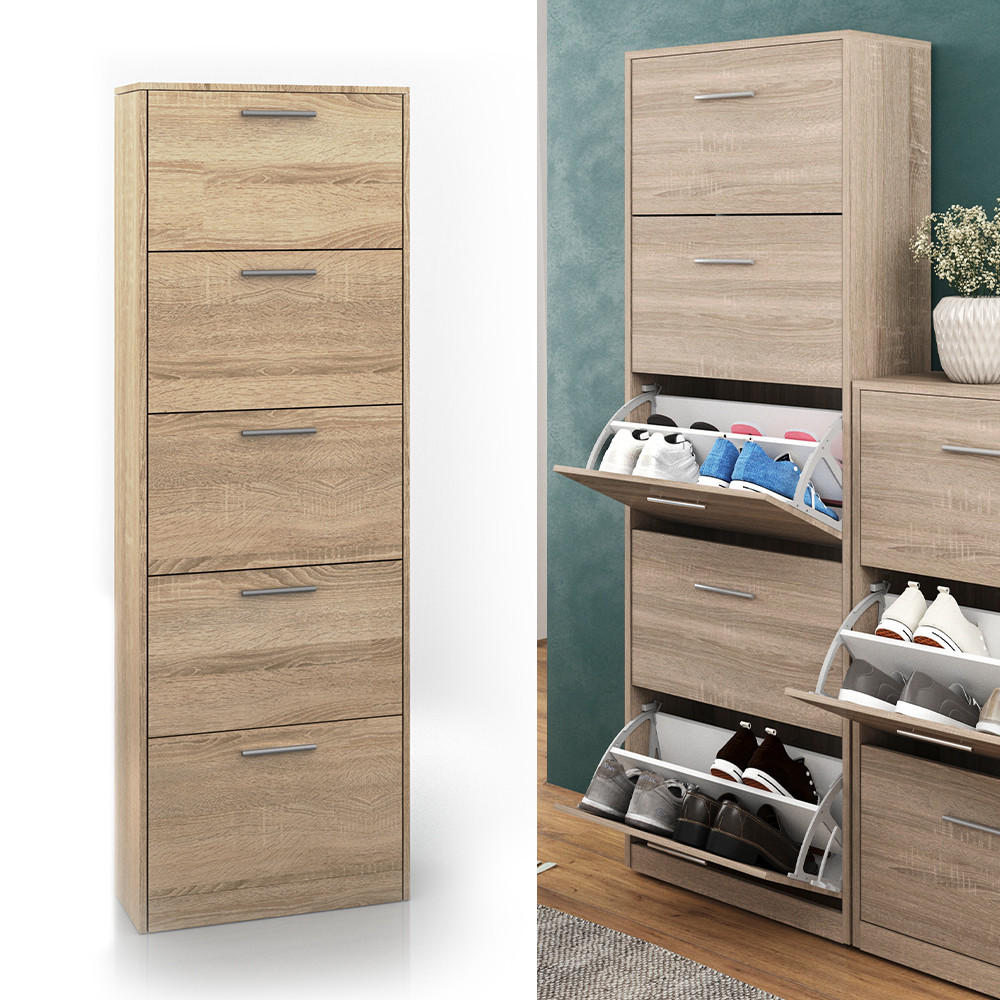 SCHUHKIPPER Gizmo Sonoma 59 x 169.5 cm - Braun/Sonoma Eiche, Holzwerkstoff (59/169.5/22cm) - Vicco