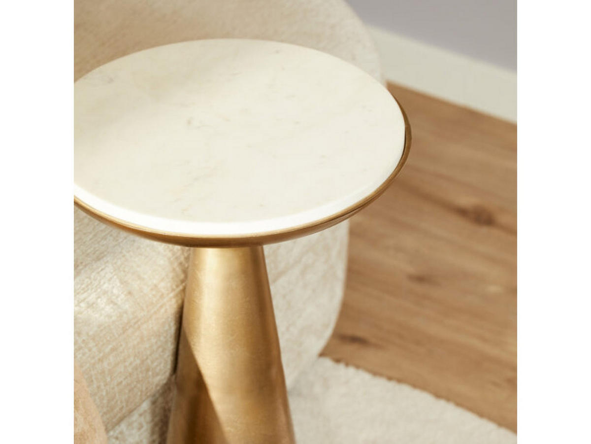 BEISTELLTISCH Sienna Large Marmor 46 cm / 46 cm Weiß - Weiß, Stein (45/45/50cm) - Villa Möbel