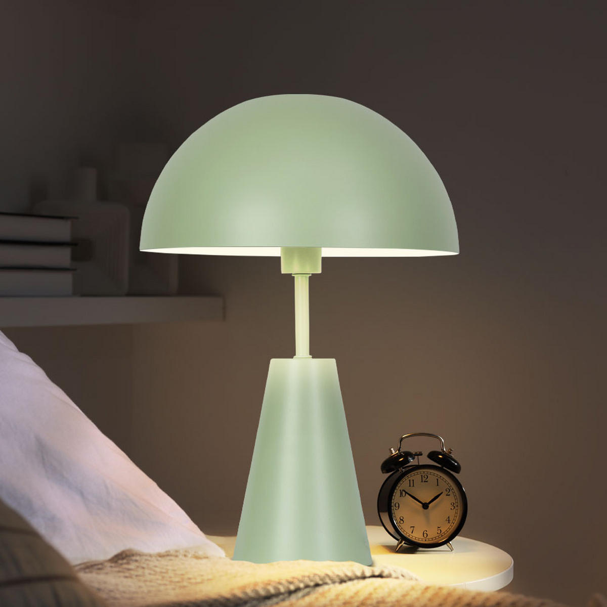 LED TISCHLEUCHTE Retro Metall Grün Sand Champagner - Grün, Metall (25/25/36cm) - Nowa