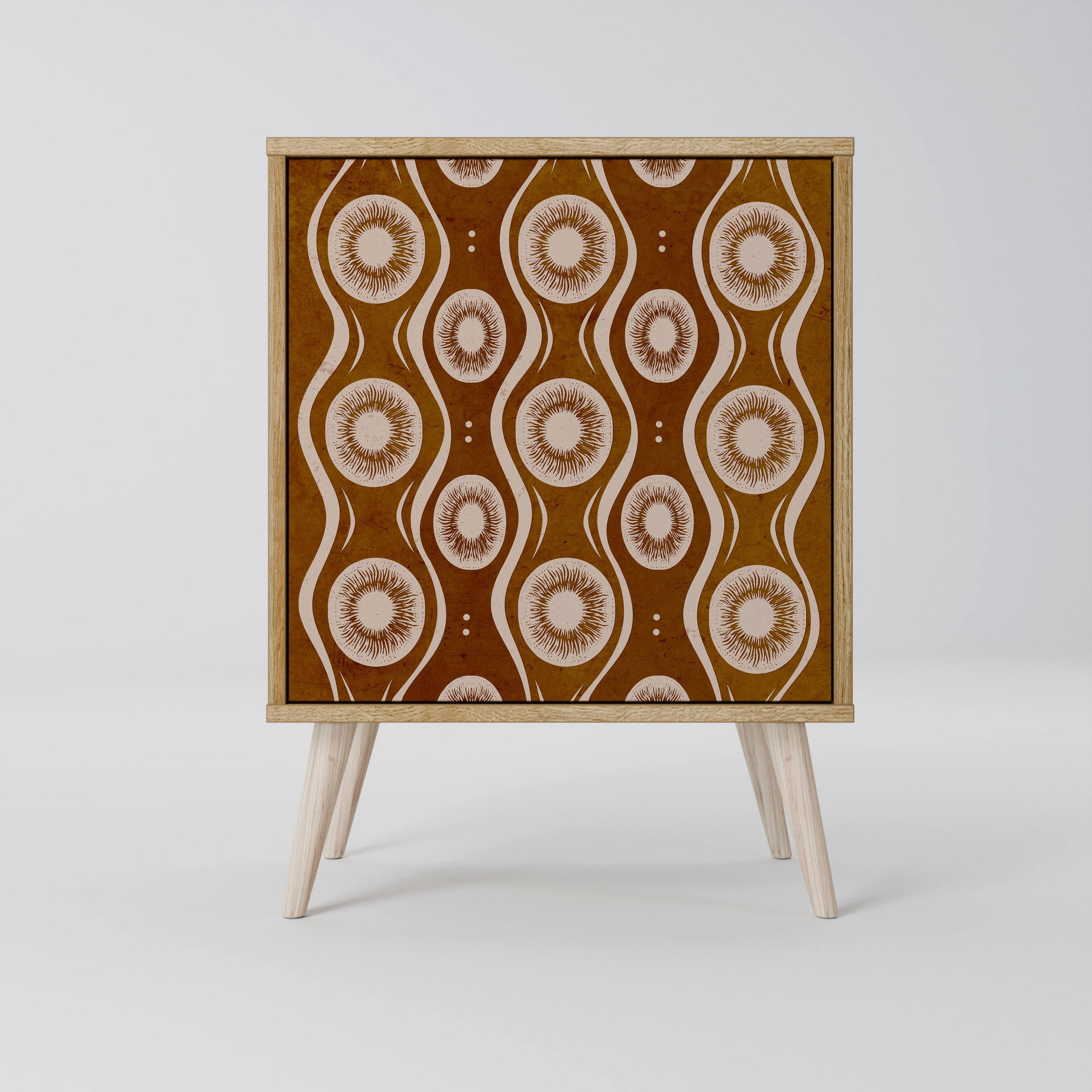 SIDEBOARD BROWN EYES, Eichefarben, 57,5x42x77,5 cm, Schräge Buchenholzfüße - Eichefarben/Buchefarben, Holzwerkstoff/Buchenholz (57.5/77.5/42cm) - SpaceRebels