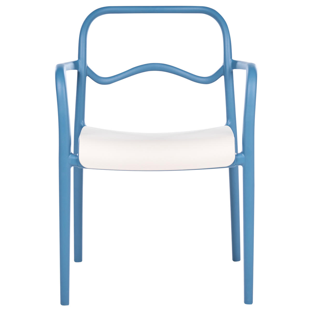 GARTENSTUHL 2er Set Kunststoff Blau Thasos - Blau, Kunststoff (57/80/57cm) - Beliani