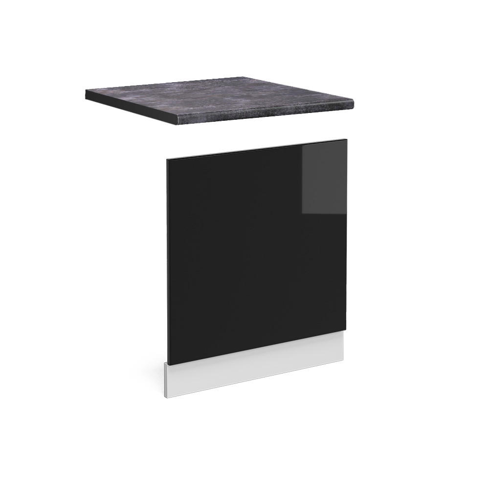 FRONTBLENDE R-Line Schwarz Hochglanz 60 cm, AP Anthrazit - Schwarz Hochglanz/Schwarz, Holzwerkstoff (60/57.2/1.6cm) - Vicco