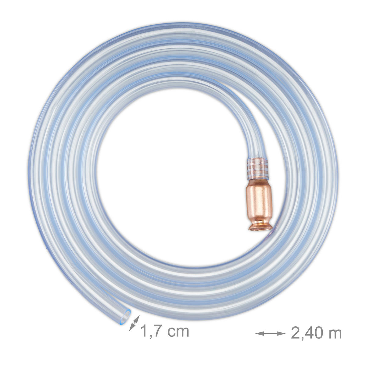 SCHÜTTELSCHLAUCH - Transparent, Kunststoff/Metall (2/2/245cm) - Relaxdays
