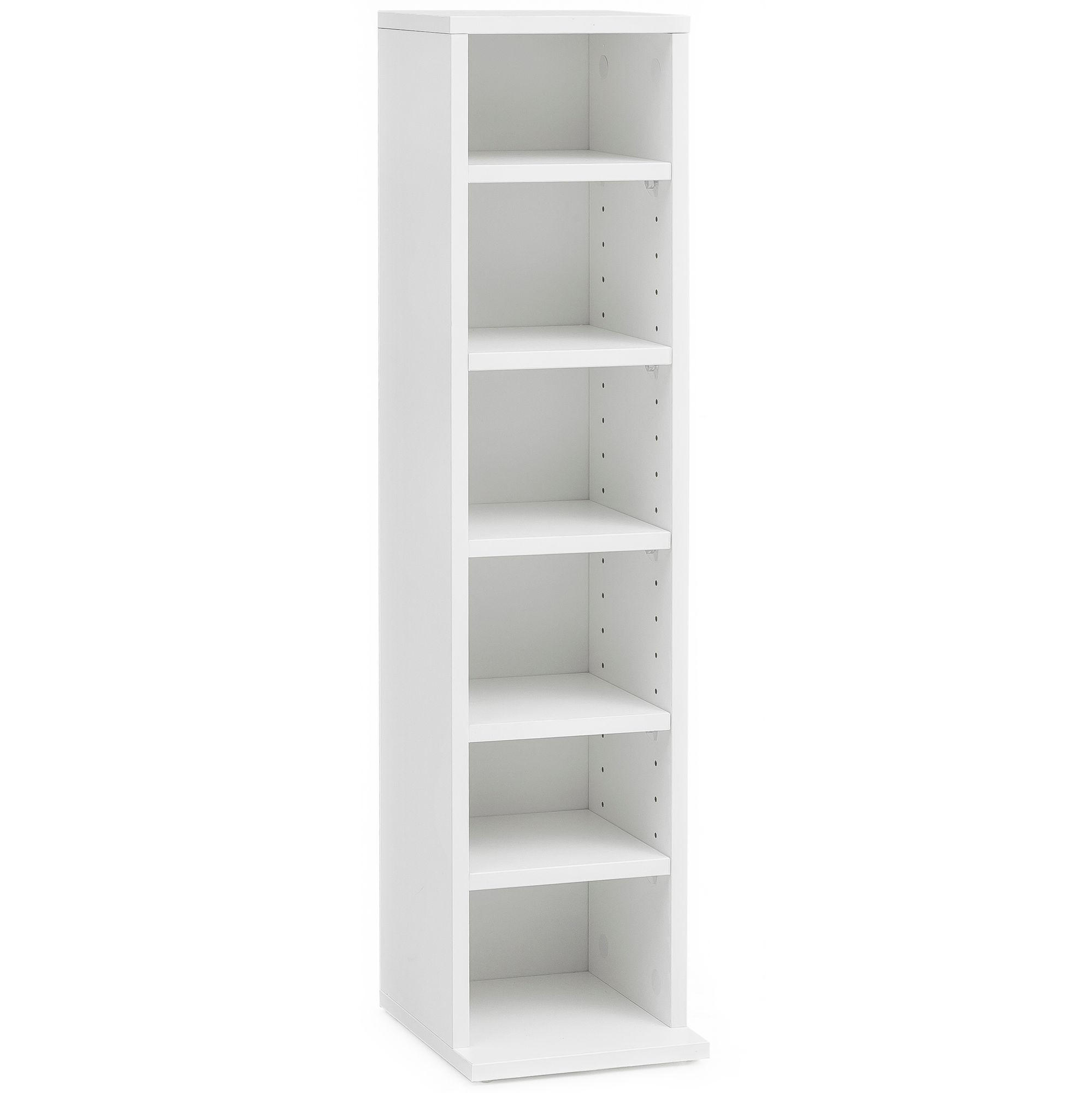 CD-REGAL – Holz, 6 Fächer, modern - Weiß, Holz (21/90/20cm) - KADIMA DESIGN
