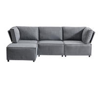 SOFA modular flexibel kombinierbar Light Grey - Hellgrau, Holz (154/238cm) - Meubliv