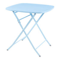 GARTENKLAPPTISCH Sande - Hellblau, Metall (70/70/71cm) - [en.casa]