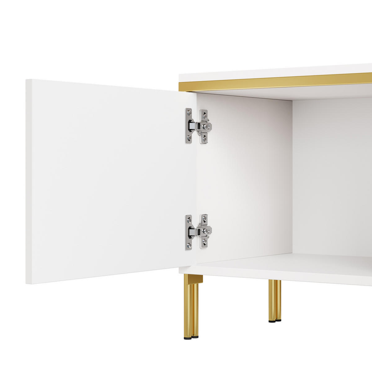 TV-ELEMENT mit 4 Türen 170 x 38 x 50 cm Weiß Hochglanz - Weiß, Holzwerkstoff (38/50/170cm) - Beauniv
