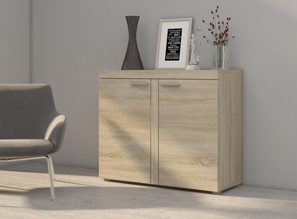 SIDEBOARD OKTAWIA 2F - Sonoma Eiche, Holzwerkstoff (97/80/40cm) - Meblini