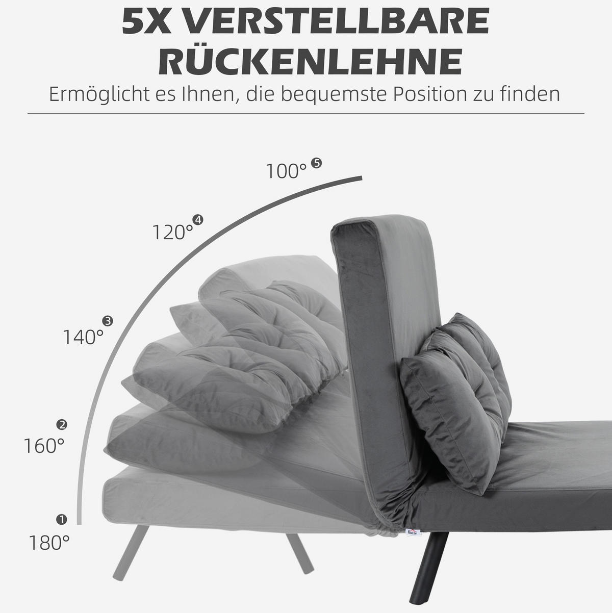 SCHLAFSESSEL 102/73/81 cm in Dunkelgrau mit Schlaffunktion und verstellbarer Rückenlehne - Dunkelgrau, Metall (102/81/73cm) - Flora Grace