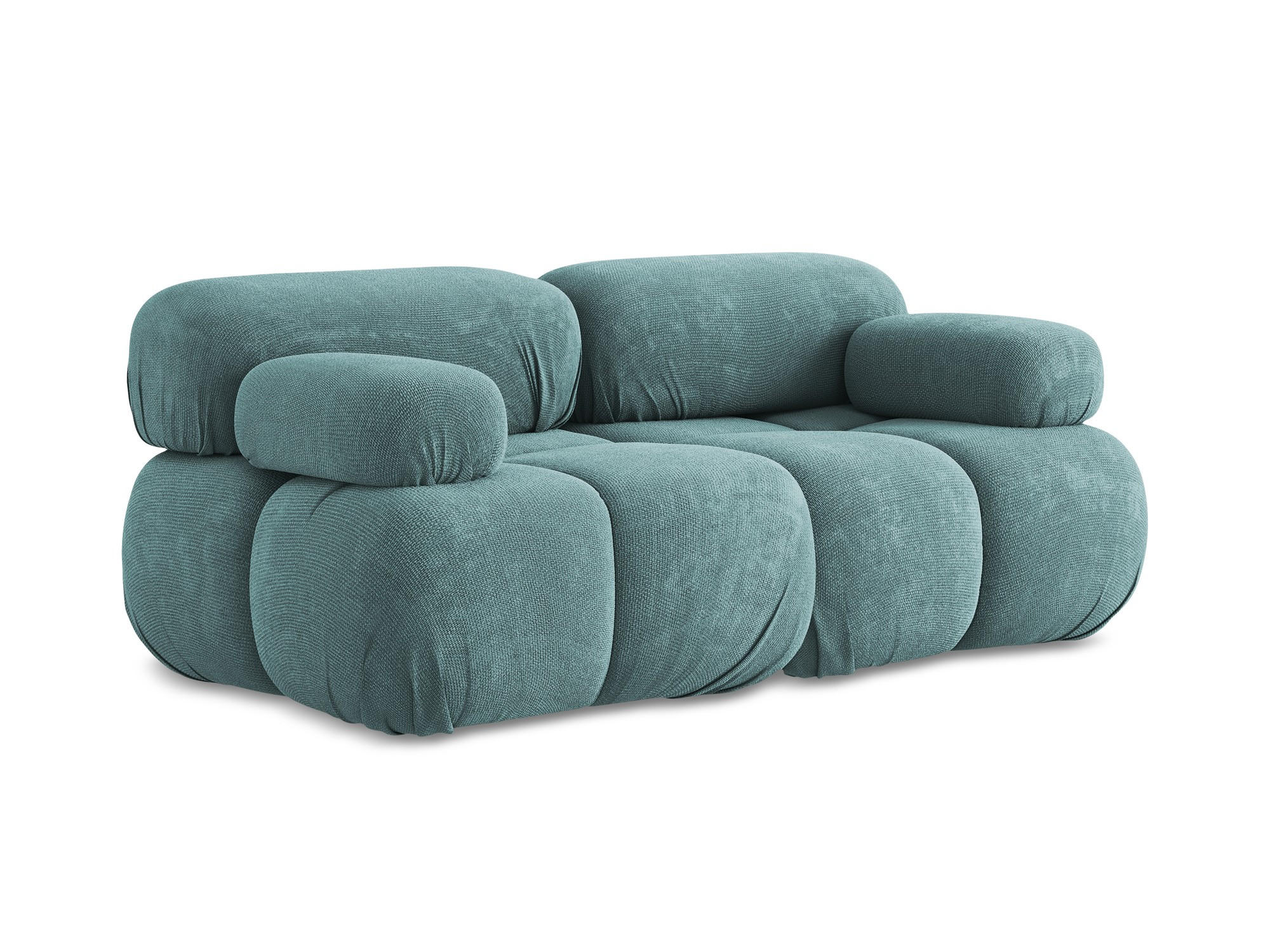 2-SITZER-SOFA Chenille Stoff Blau - Blau/Beige, Kunststoff/Textil (190/70/96cm) - Makamii