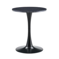 ESSTISCH kleiner runder 60/60/72 cm Schwarz mit schwarzen Metallbeinen - Schwarz, Holz (60/60/72cm) - Oxeza