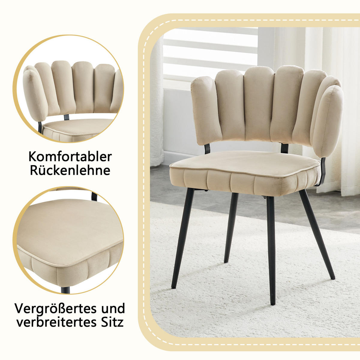 ESSTISCH-SET 5-tlg. 107 cm Schwarz/Hellbraun - Schwarz, Metall (107/75/107cm) - Meubliv