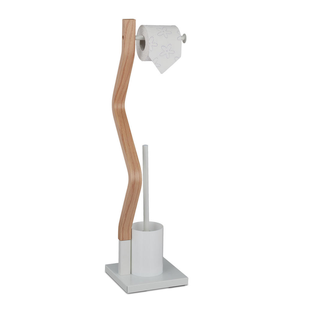 SET-WC Alb Natural cu perie și suport hârtie 75 cm