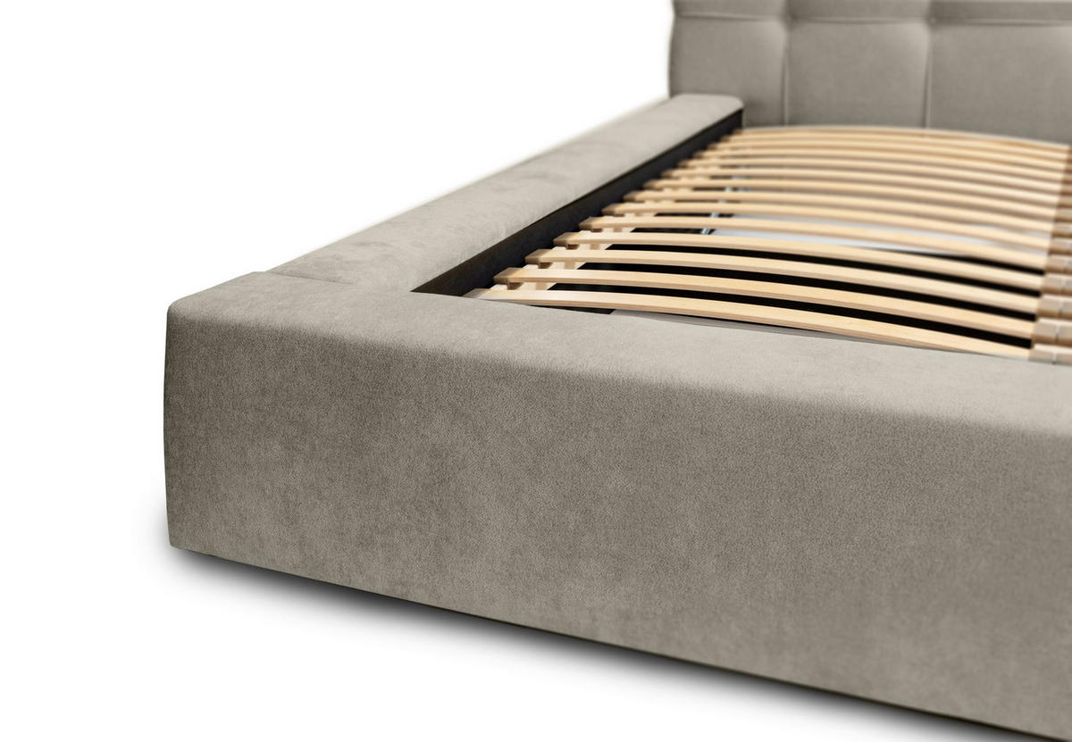 POLSTERBETT aus Velvet Gretta 140x200 cm, Braun - Braun, Textil (140/200cm) - Fedve