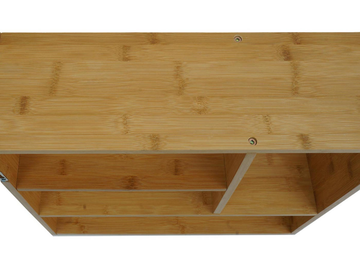 WANDREGAL 50x50x15cm mit 4 Fächern Bambus - Naturfarben, Holz (50/50/15cm) - BERLINLODGE