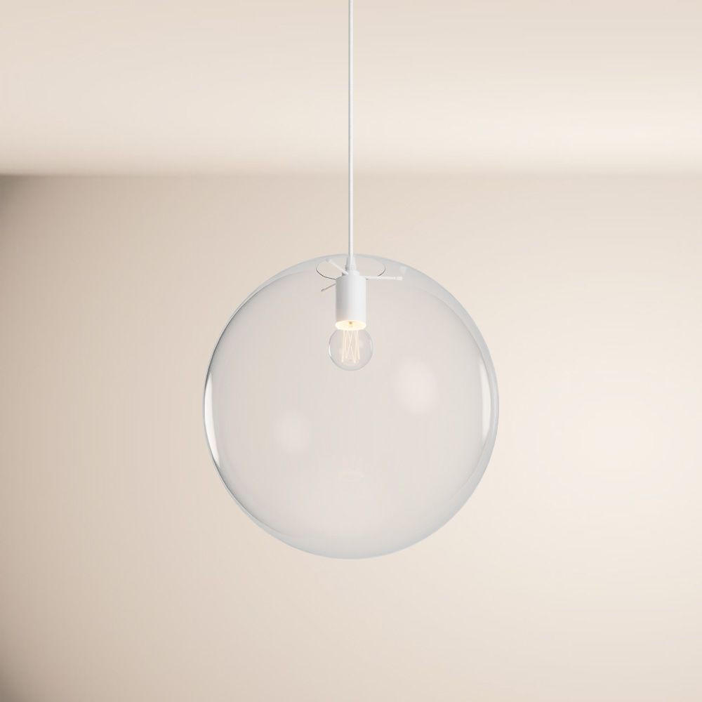 GALERIELEUCHTE Orb 5m Abhängung Klar/Weiß Ø 40cm - Klar, Glas (40/40/40cm) - s.luce