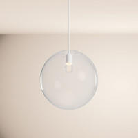 GALERIELEUCHTE Orb 5m Abhängung Klar/Weiß Ø 40cm - Klar, Glas (40/40/40cm) - s.luce