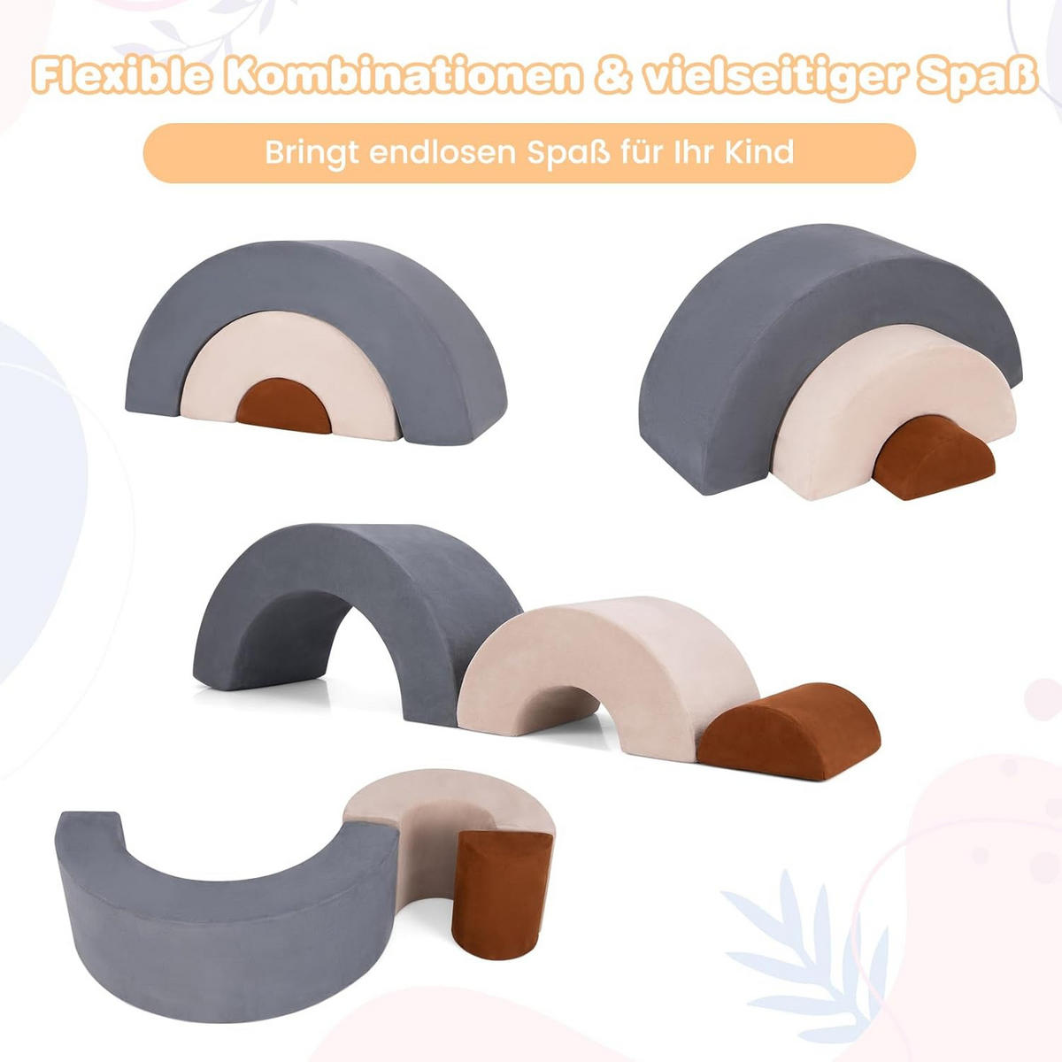 KLETTERBOGEN Grau - Grau, Kunststoff (41/49/112cm) - COSTWAY