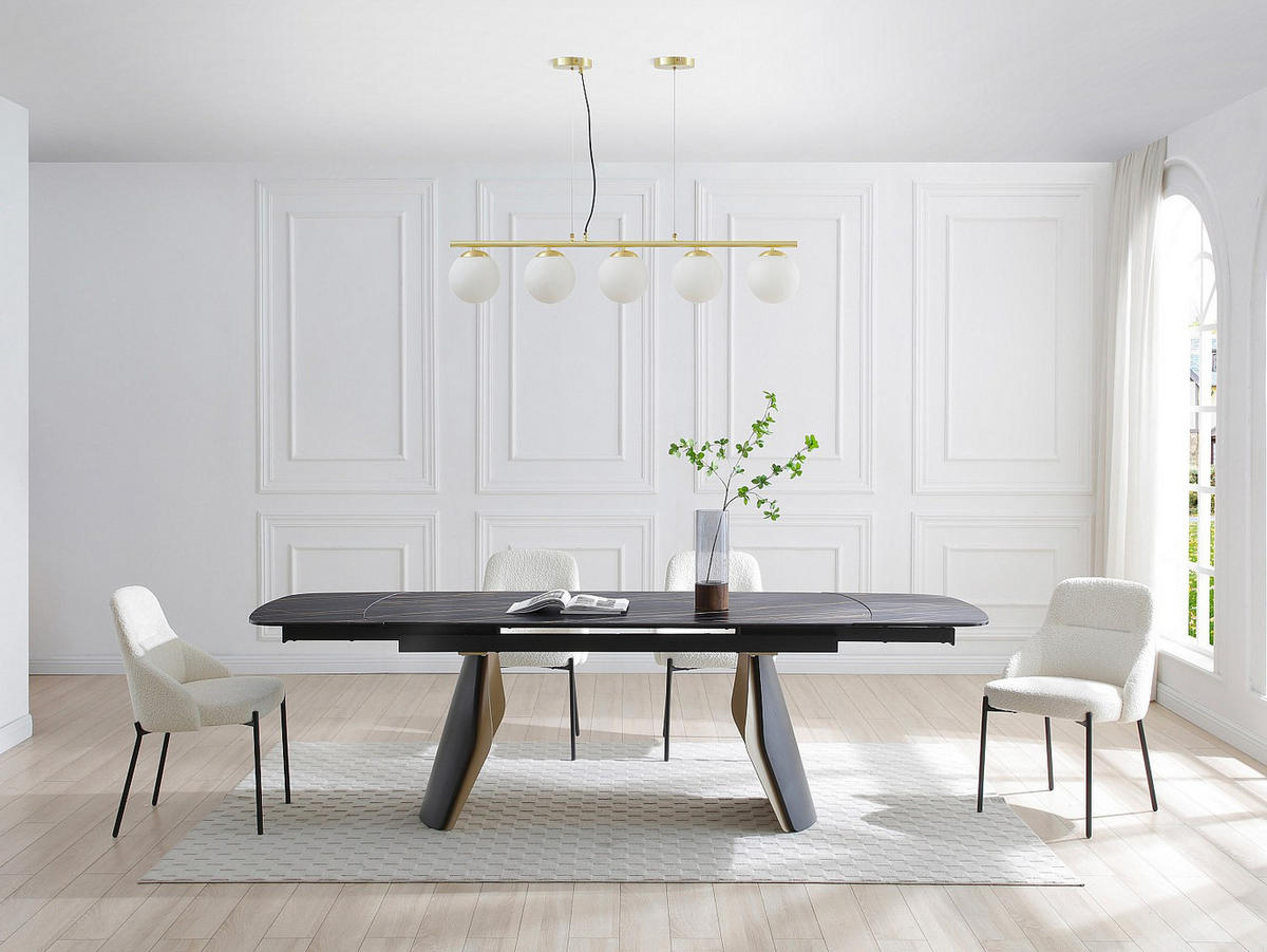 DECKENLEUCHTE - 100 cm x 15 cm - metall - weiß, goldfarben Sofia - Goldfarben/Weiß, Metall (15/100/120cm) - Vente-Unique