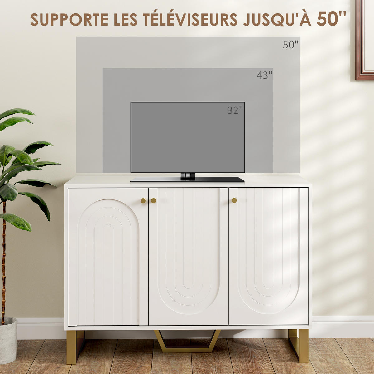 SIDEBOARD Weiß, 106,5/35/77,5 cm - Weiß, Holz (106.5/77.5/35cm) - PANGIVO