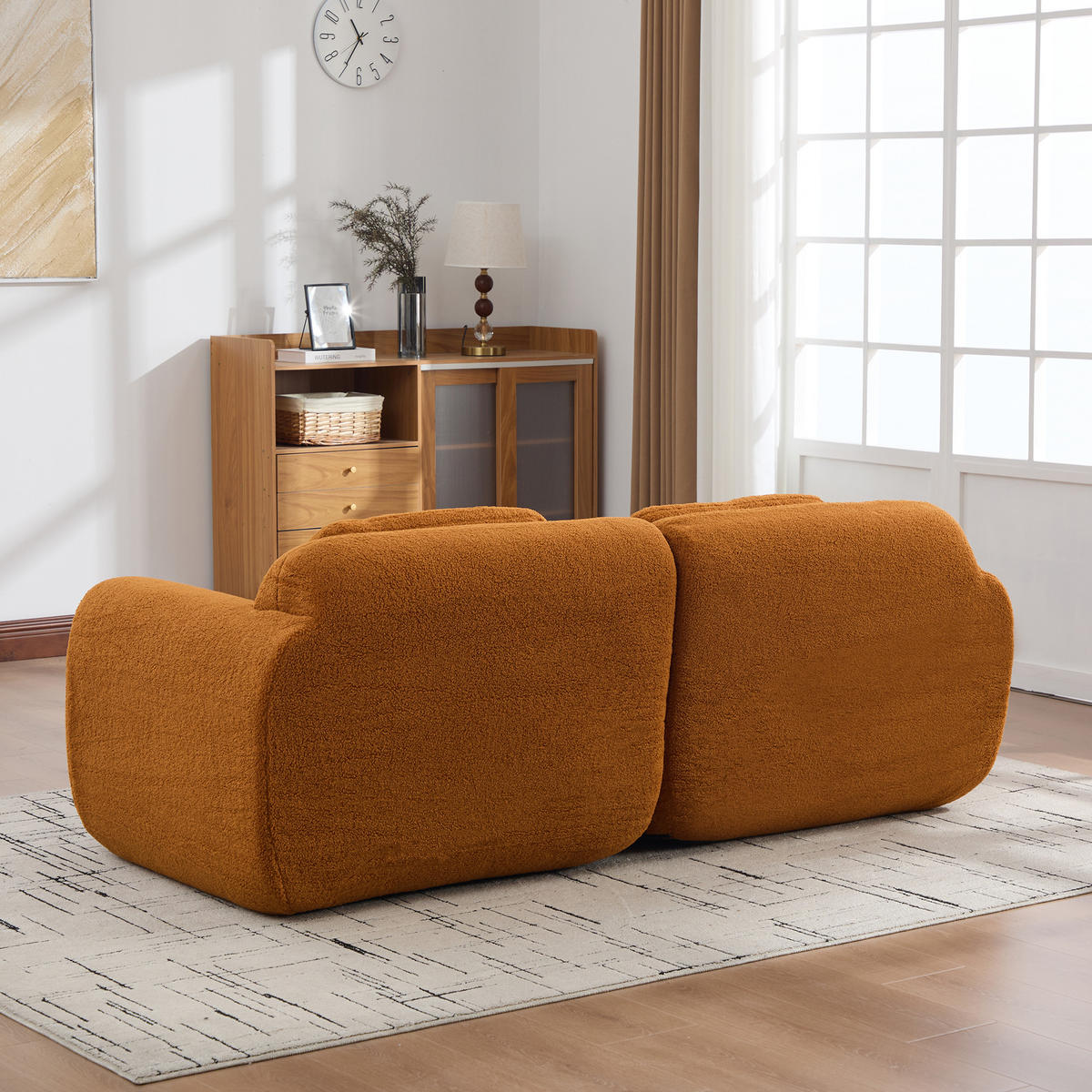 2-SITZER SOFA Chenille Caramel ohne Montage - Braun, Textil (189/71/91cm) - WISHDOR