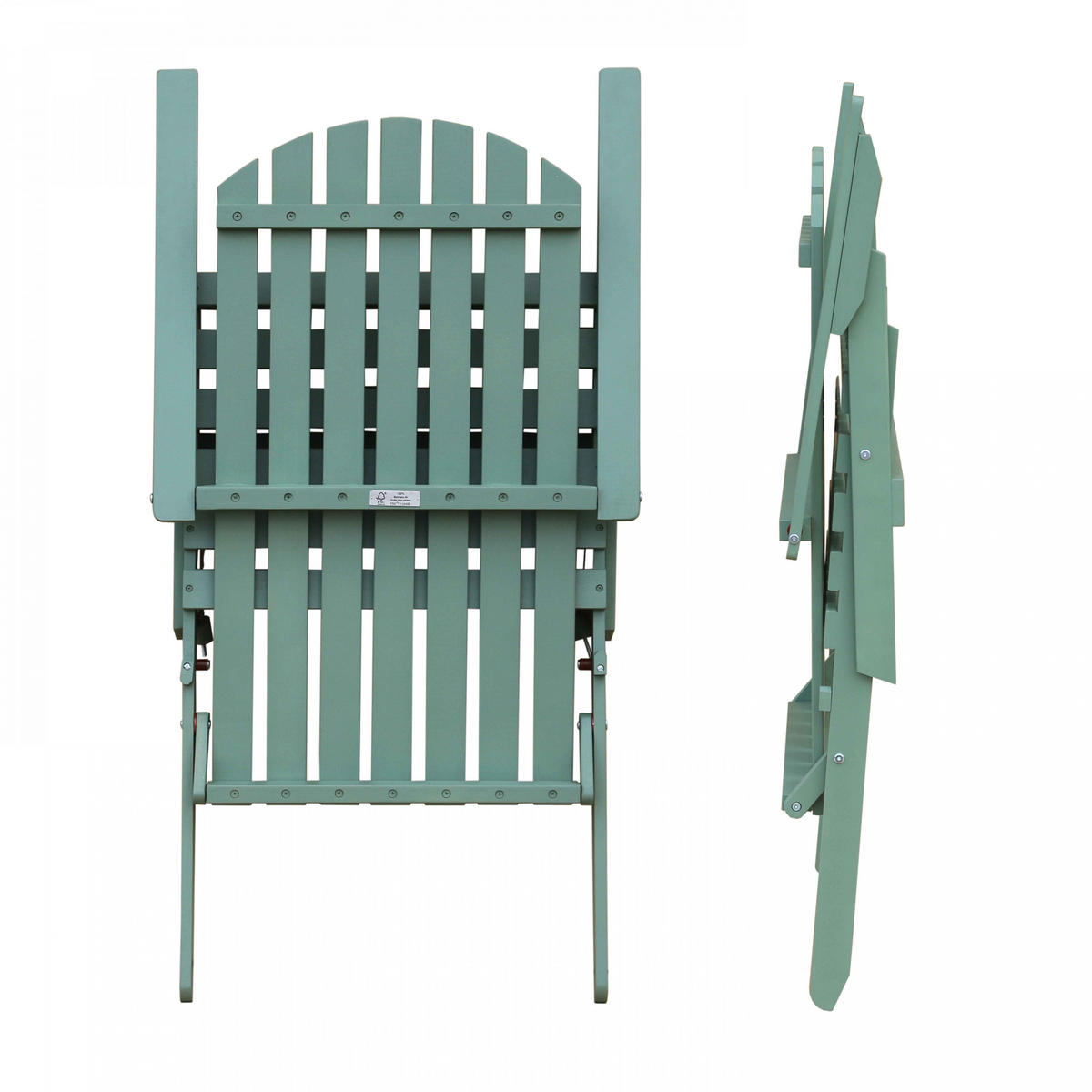 RELAXSESSEL, Grün - Grün, Holz (84/95/59cm) - Oviala