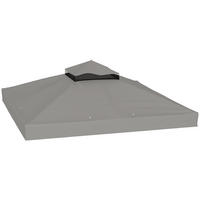 ERSATZDACH DE-12737 300/300 cm 2-stöckig 600D UPF30+ mit Drainage Grau - Grau, Textil (300/1/300cm) - ComfortXL
