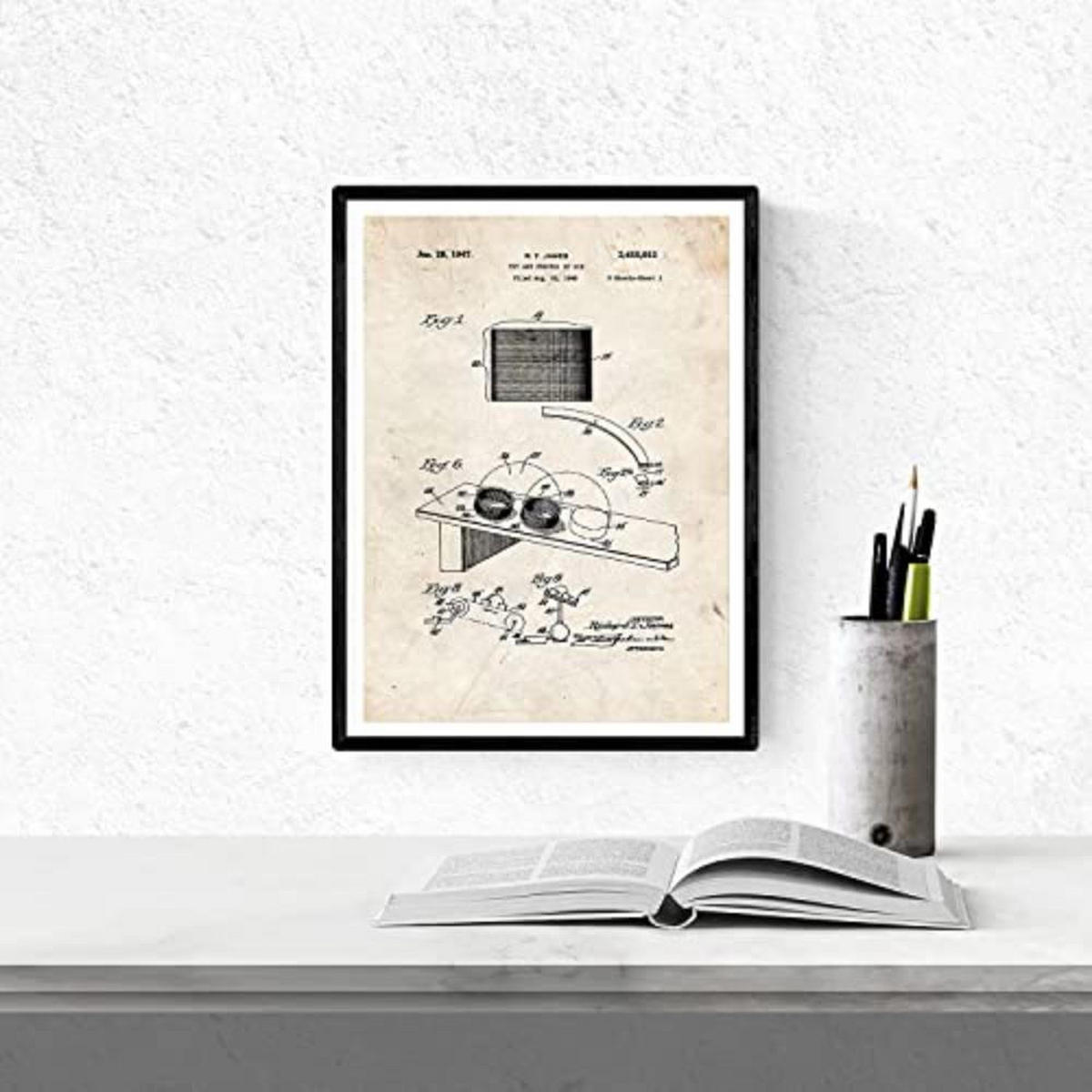 POSTER Set mit 4 Jahrgang Patenten SPIELPLATZ A4 Rahmenlos - Klar, Papier (29.7/3cm) - Nacnic