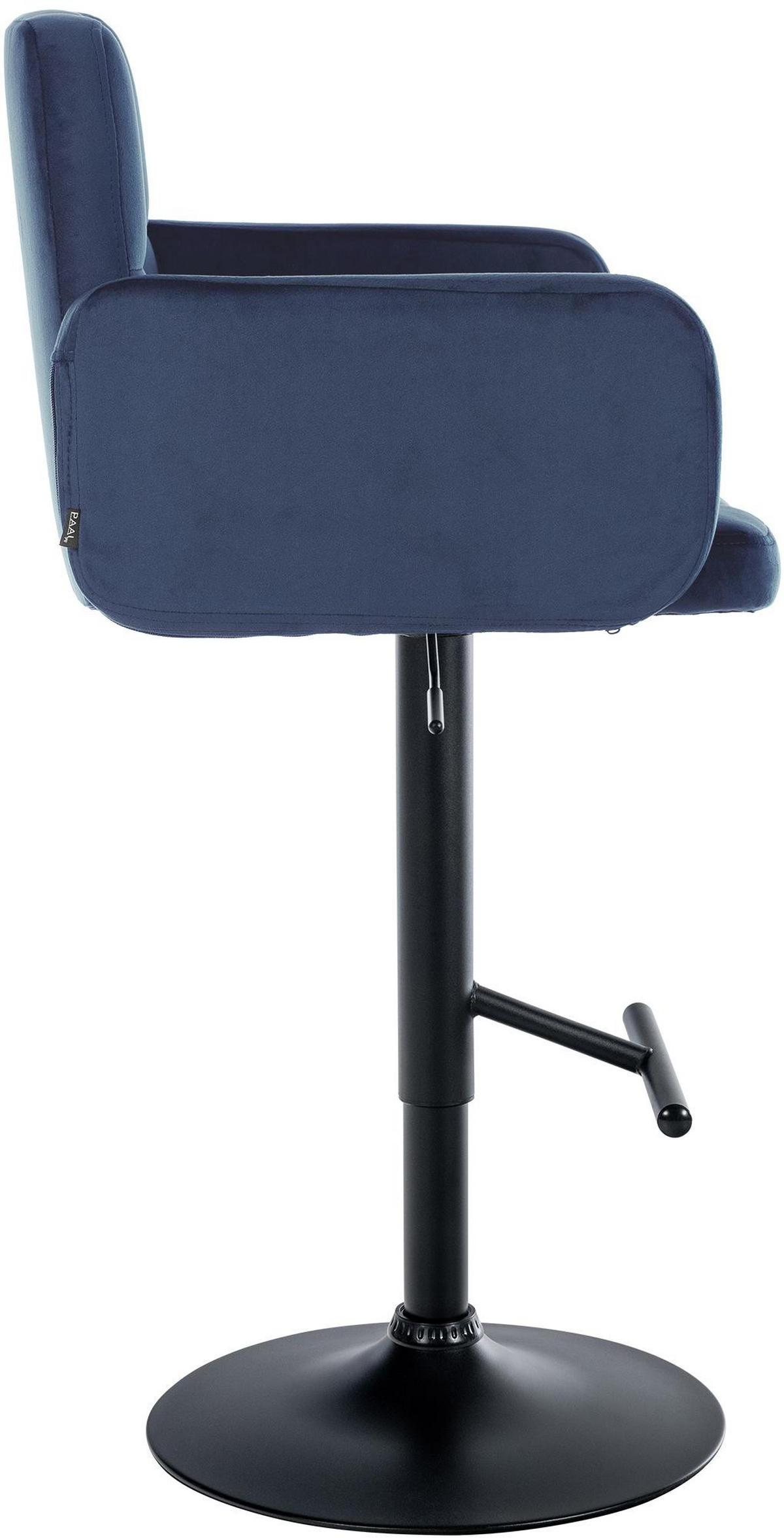 BARHOCKER 2er Set Sutun Samt Blau Schwarz - Blau, Textil/Metall (60/93/56cm) - DELUKE