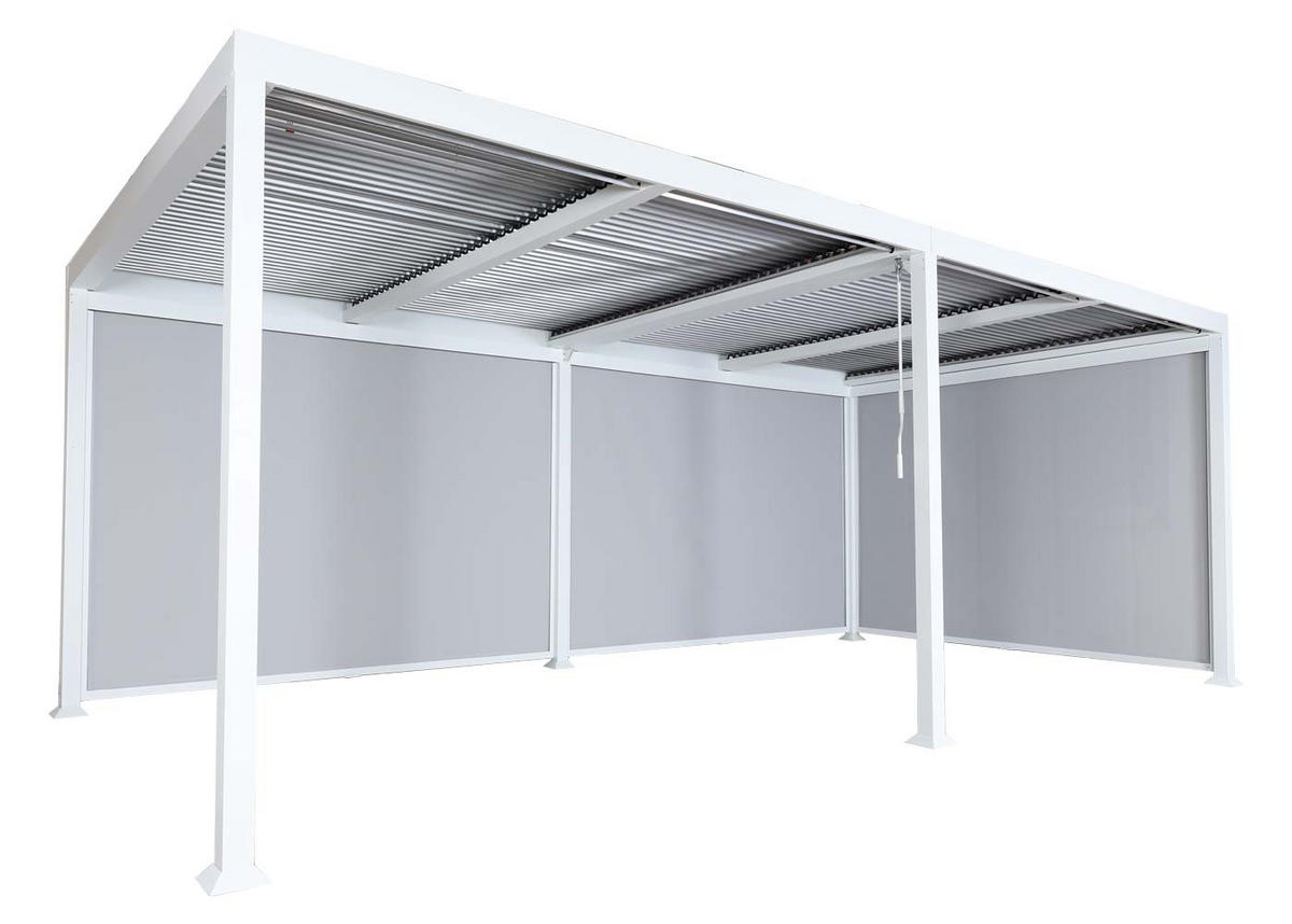 PERGOLA 3x Seitenwand für 3x6m 224x600x300cm Weiß - Weiß, Metall (600/224/300cm) - BERLINLODGE