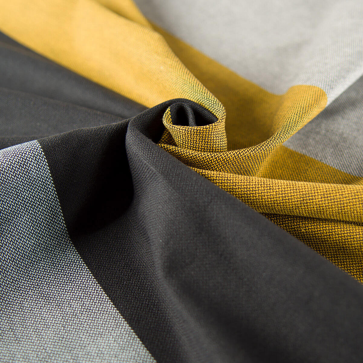 BABYTRAGETUCH Gewebtes Tragetuch - Currygelb/Dunkelgrau, Textil (70/0.1/460cm) - Hoppediz