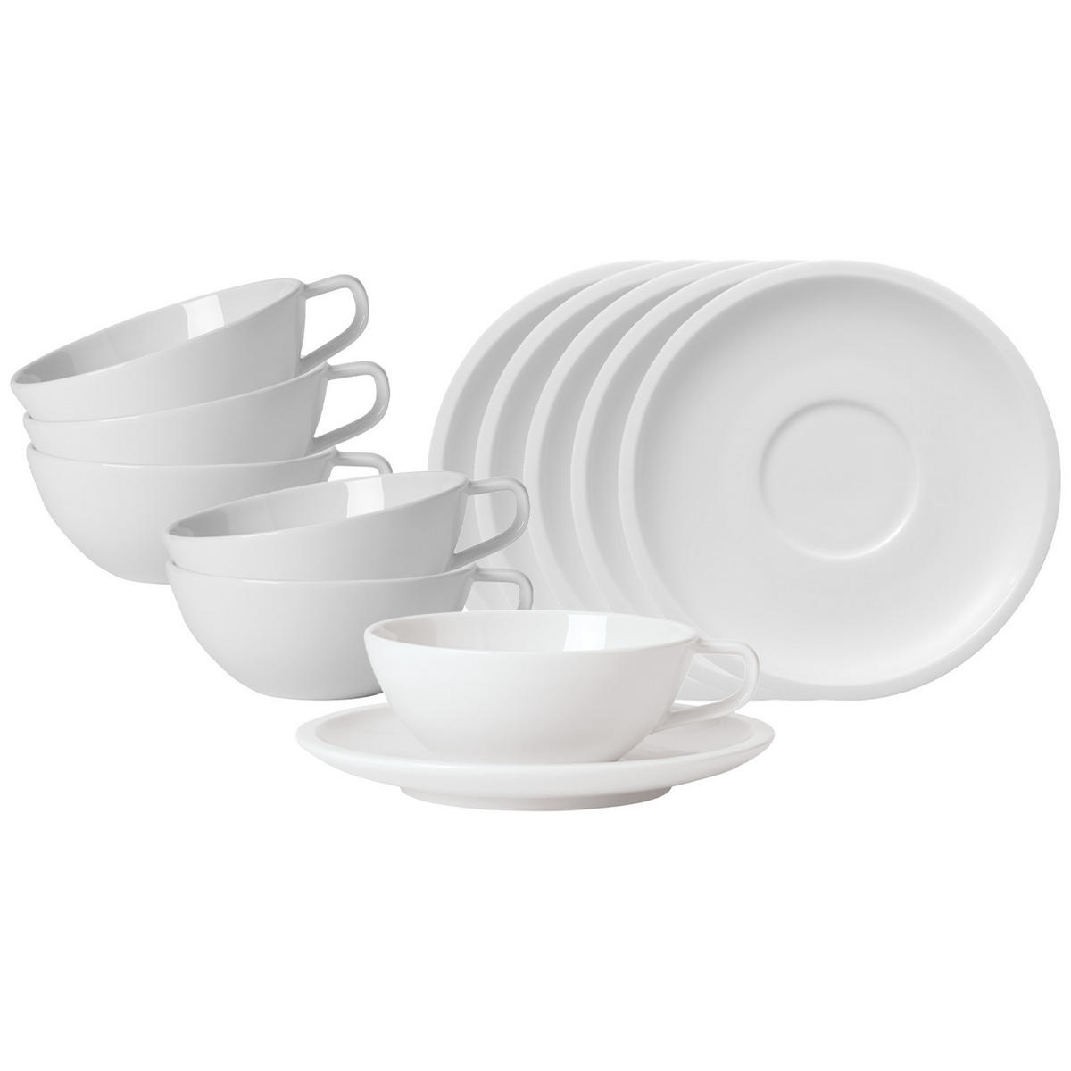 TEETASSEN MIT UNTERTASSEN Artesano Original weiß 120 ml 6er Set - Weiß, Keramik (0.12L) - Villeroy & Boch