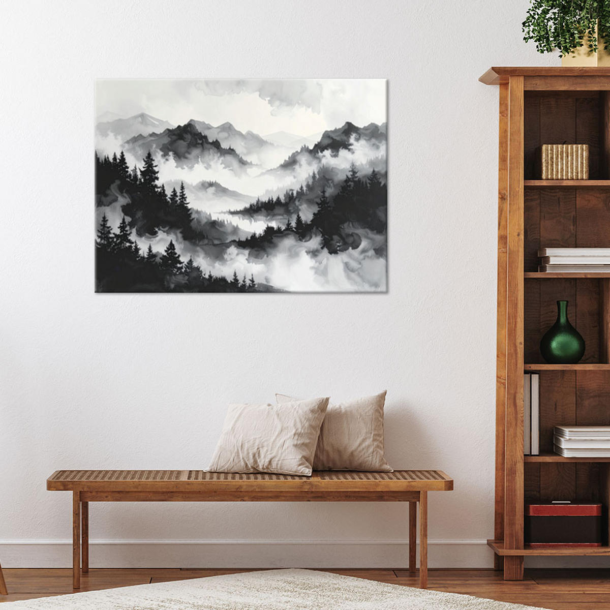 LEINWANDBILD Landschaften 100x70cm - Schwarz, Textil (100/70cm) - Feeby